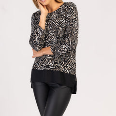 MIRA - TRICOU CU MÂNECĂ LUNGĂ PENTRU DAMĂ, LA MODĂ