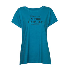 TRICOU DE DAMĂ DIN BUMBAC CU MÂNECĂ SCURTĂ ȘI IMPRIMEU - INSPIRA