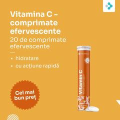 Vitamina C - comprimate efervescente, 20 de comprimate efervescente