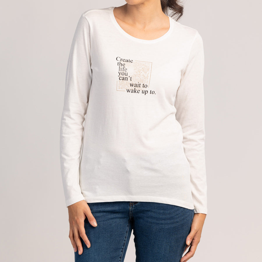 SORA  - TRICOU CU MÂNECĂ LUNGĂ, 100% BUMBAC, PENTRU DAMĂ