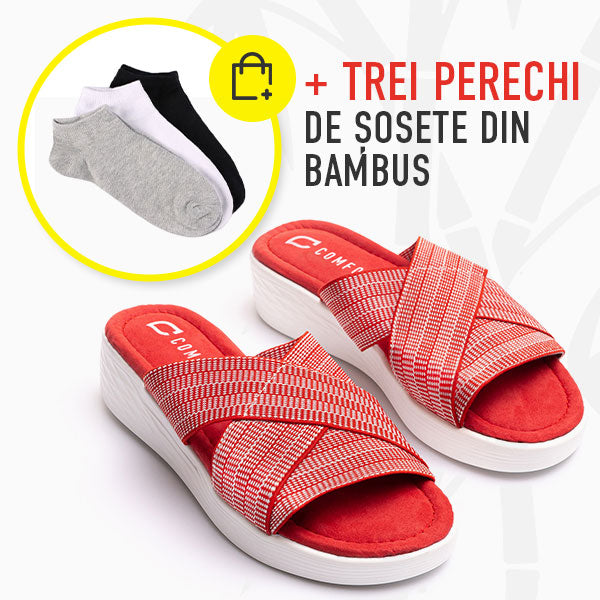 ROȘU + TREI PERECHIDE ȘOSETE DIN BAMBUS