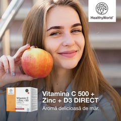 Vitamina C 500 + Zinc + D3 DIRECT, 30 de pliculețe